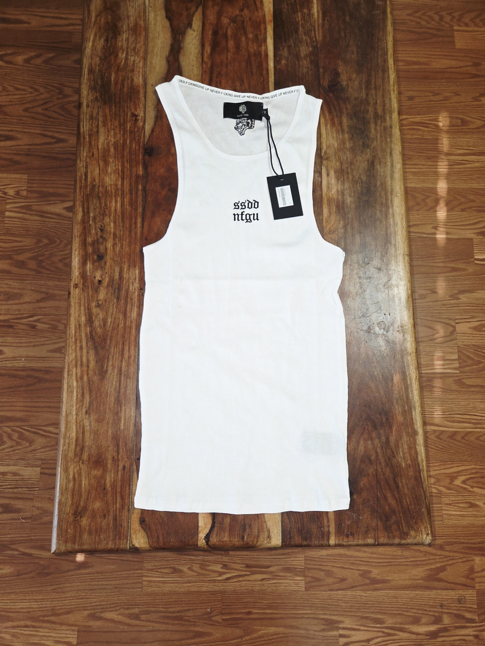 Darc Sport White Men’s Tank Top with Black Logos